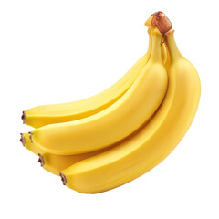 Sticker - A group of bananas placed together on a plain white surface, bunch of bananas isolated on transparent background