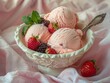 Strawberry Ice Cream with Berries
