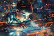 © Trichaiwat - Little boy is using futuristic technology.
