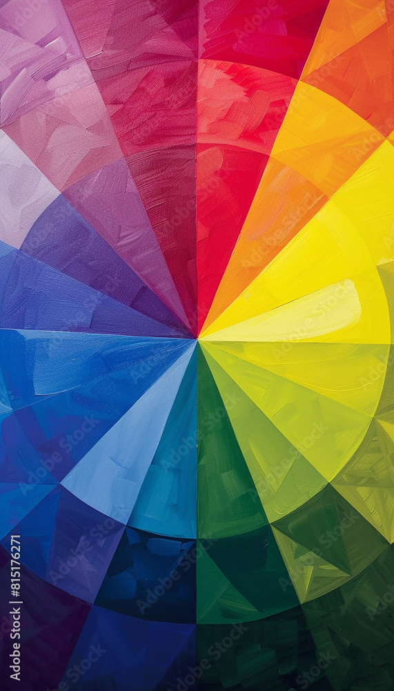 master palate paint color wheel with different colorful geometric ...