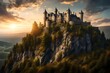 © vector-house - sunset over castle