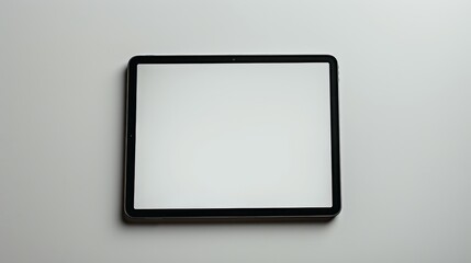 ipad with a blank screen on a white background straight front look. ipad mockup closeup isolated on white background.