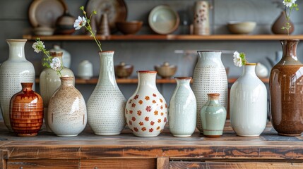 Patterned porcelain interior pottery collection.