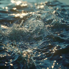 dynamic water splash in bright sunlight