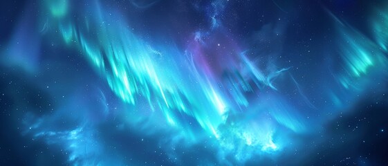 glowing ribbons of emerald and lavender northern lights swirl above an icy untouched arctic terrain 