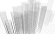 Abstract city buildings 3d rendering