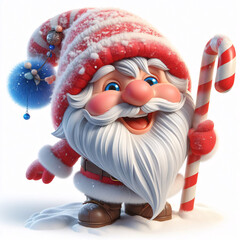 cute christmas gnome with beard hat and humor - fun cartoon clip art for christmas gift