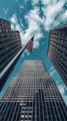 Wall Mural - The USA flag waving. Independence Day Background.