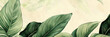 Green plants, botanical vintage pattern, banner