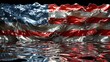 Liquid Mirror American Flag A Stunning D Model with Pristine Reflections and Geometric Wonders