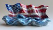 Liquid Mirror American Flag A D Model Showcasing Pristine Reflections and MindBending Geometries