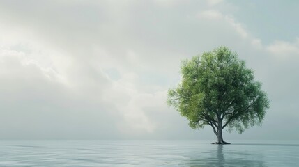 Wall Mural - On World Environment Day a lone tree stands against a blank backdrop ready to be showered with graphic elements for decoration and design purposes