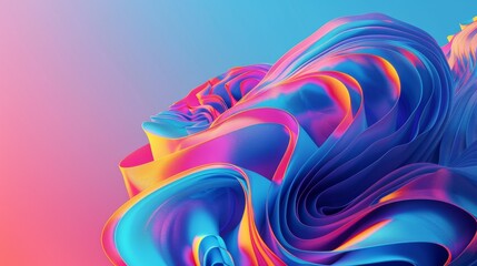 Wall Mural - a close up of a colorful swirl on top of blue and pink, ai