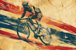 © Belho Med - cycling race action in vintage tour de france inspired poster