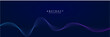 © ArtShint_design - Abstract dot particle wavy  flowing curve pattern by colorful gradient blue purple on dark background.Futuristic technology concept. Vector illustration