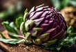 AI generated illustration of Fresh artichokes neatly lined up on a wooden table
