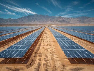 Wall Mural - Solar farm in desert