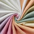 Colorful Textured Fabric Swirls in Pastel Tones Displayed Elegantly.