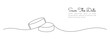 Wedding rings in one continuous line drawing. Love and romantic concept and symbol of proposal engagement for invitation in simple linear style. Editable stroke. Doodle contour vector illustration