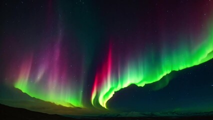 view of the aurora in the dark sky
