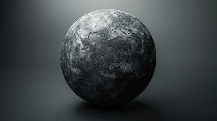 Wall Mural - a dynamic 3d rendering showcases an abstract version of planet earth in black and white complete wit