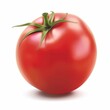 Ripe and juicy red tomato on white background