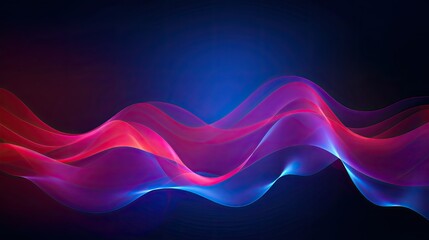 Wall Mural - Abstract wavy background with dynamic energy lines and waveforms