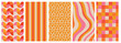 © Diana Bedoya - retro patterns orange pink yellow vertical phone wallpapers