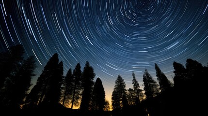 Wall Mural - Close-up of star trails in the night sky