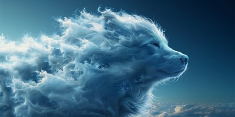 Wall Mural - dramatic cloud sky cloud forms into shape of fantastic mythical creature