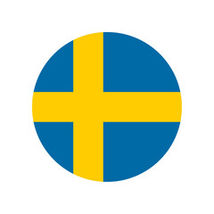 Wall Mural - Round Sweden flag icon