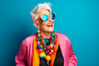 © petro - Happy and funny cool old lady with fashionable clothes