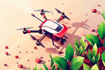 Wall Mural - Environmental technology in drone farming enhances cornfield management, utilizing green smart farming techniques for effective crop care