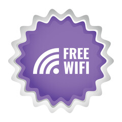 Wall Mural - Free Wifi label Vector illustration