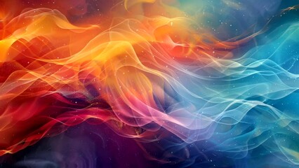 Wall Mural - Animated background of abstract motion colorful painting in watercolor. looping time-lapse video