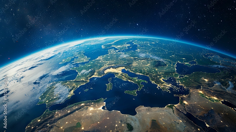 Beautiful Earth view with sunrise from space - Crystal-clear Earth from ...