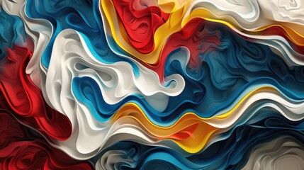 Wall Mural - a vibrant 3d rendering captures an abstract piece of surreal art showcasing a textured background wi