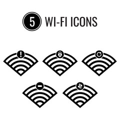 Wall Mural - Set of Wifi status icons Vector illustration