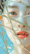 lovely girl photography. close up face photoshoot of young female model in dreamy theme