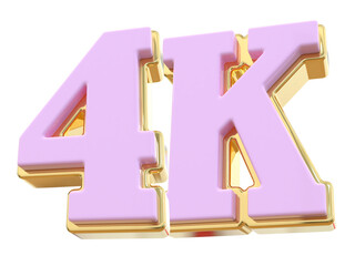 4K Follow Pink Number 3D Render