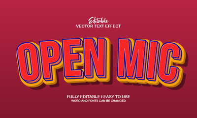 3d editable open mic text style effect