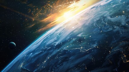 Wall Mural - experience the stunning planet earth 3d cinematic animation showcased in my portfolio through a capt