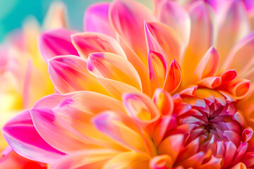 Poster - Macro close-up photography of vibrant color flower as a creative abstract background, perfect for nature and botanical themes.