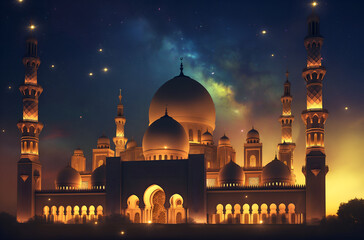 mosque at night