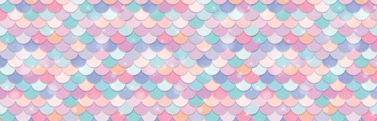 Sticker - Seamless pastel scales in a decorative arrangement