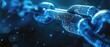 © JS_Stock - Glowing blue chains of binary code symbolizing secure blockchain technology, cryptocurrency bitcoin eth trading