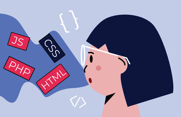 illustration of a programmer who is able to use various types of programming languages