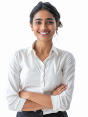 Wall Mural - Young indian woman giving happy expression