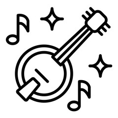 Canvas Print - Banjo vector icon. Can be used for Instrument iconset.