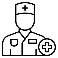 Sticker - Caregiver Male vector icon. Can be used for Nursing iconset.